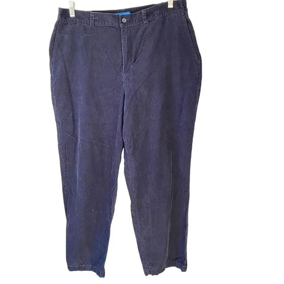 Karen Scott Cotton Corduroy Cozy Casual Dark Blue Pants Women Plus Size 18 Pocke - Picture 1 of 8